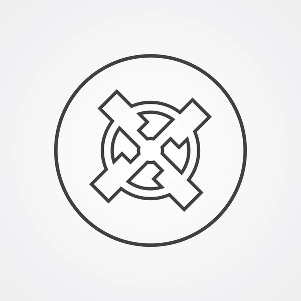 Symbole de contour du moulin, sombre sur fond blanc, modèle de logo — Image vectorielle