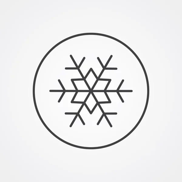 Symbole de contour de flocon de neige, sombre sur fond blanc, modèle de logo — Image vectorielle