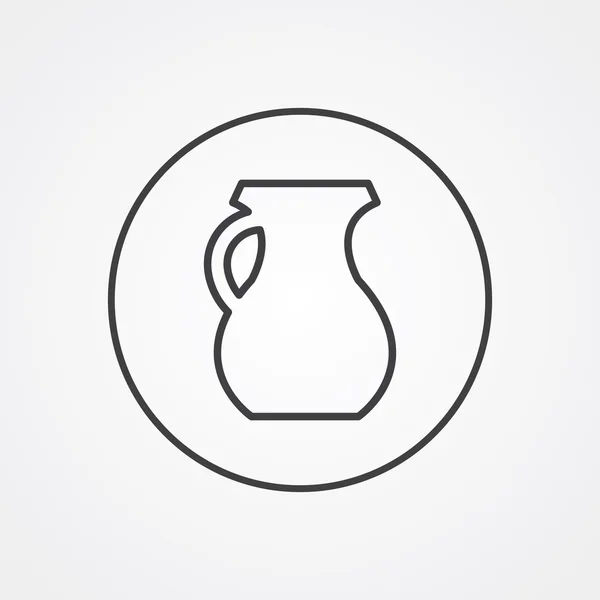 Símbolo del contorno de la jarra, oscuro sobre fondo blanco, plantilla de logotipo — Vector de stock