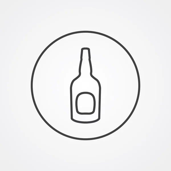 Botella de cerveza símbolo de contorno, oscuro sobre fondo blanco, logo templ — Vector de stock