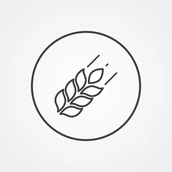 Symbole de contour de l'agriculture, sombre sur fond blanc, logo templ — Image vectorielle