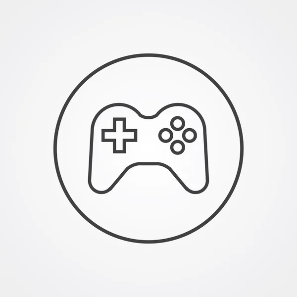 Symbole de contour du joystick, sombre sur fond blanc, modèle de logo — Image vectorielle