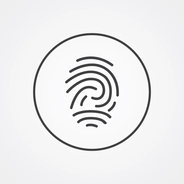 指紋アウトライン記号、ロゴ templ 白い背景の上に暗い — ストックベクタ