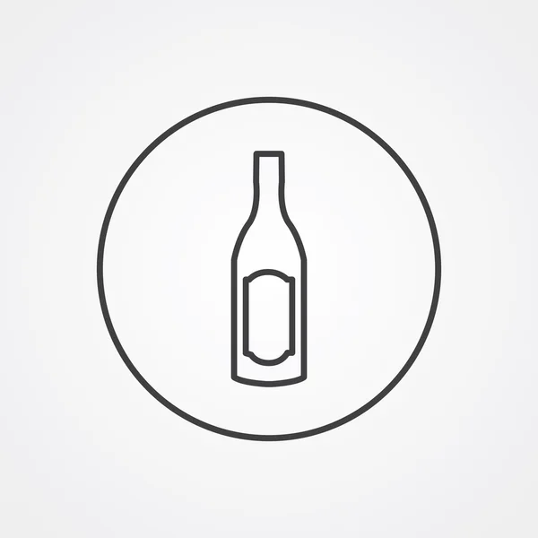 Wine bottle outline symbol, dark on white background, logo templ — Stock Vector