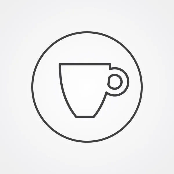 Símbolo de contorno de café, oscuro sobre fondo blanco, plantilla de logotipo — Archivo Imágenes Vectoriales