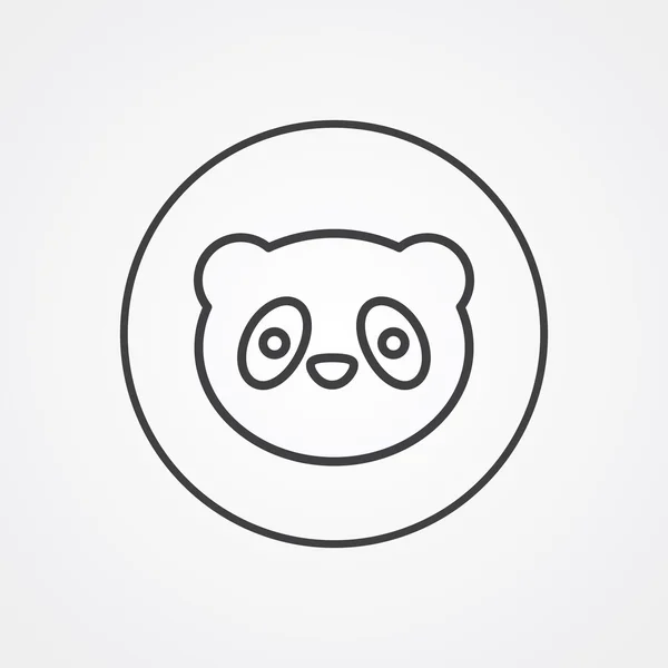 Símbolo de contorno de panda, oscuro sobre fondo blanco, plantilla de logotipo — Vector de stock