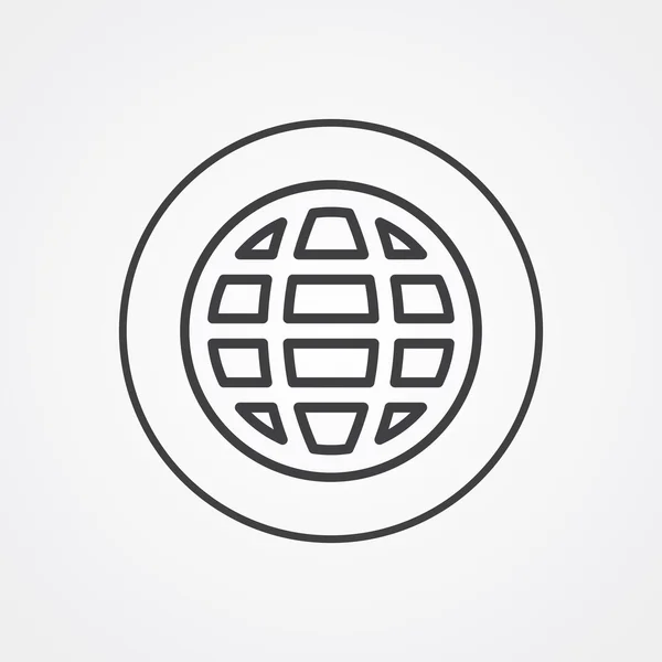 Globo símbolo de contorno, oscuro sobre fondo blanco, plantilla de logotipo — Archivo Imágenes Vectoriales