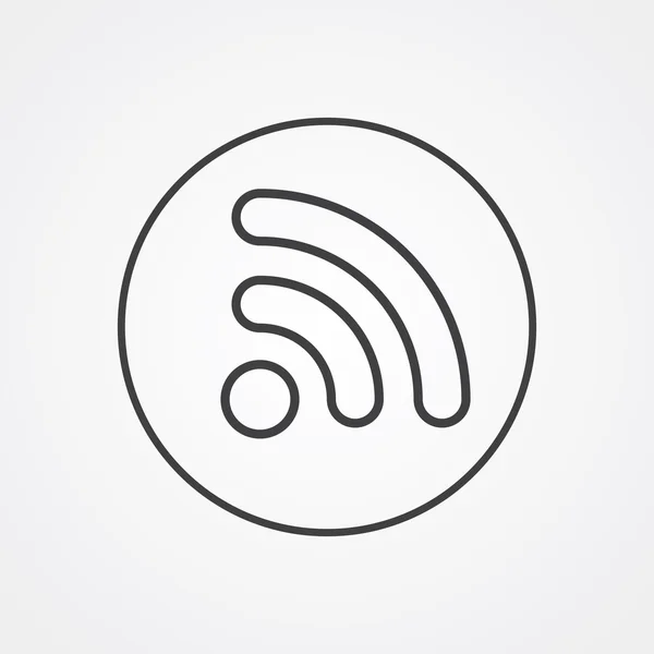 Symbole contour WiFi, noir sur fond blanc, modèle de logo — Image vectorielle