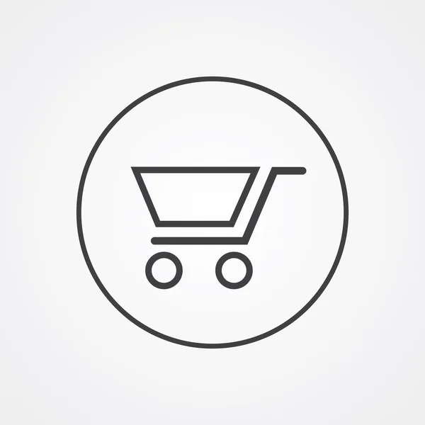Shopping cart outline symbol, dark on white background, logo tem — Stock Vector