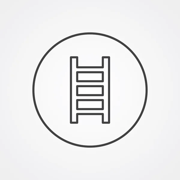 Ladder overzichtssymbool, donkere op witte achtergrond, logo templat — Stockvector