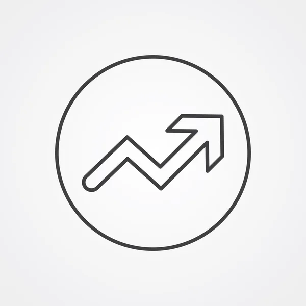 Pijl-omhoog of overzichtssymbool, donkere op witte achtergrond, logo sjabloon — Stockvector