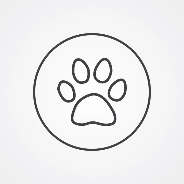 Kočičí stopy symbol osnovy, tmavé na bílém pozadí, logo tem — Stockový vektor