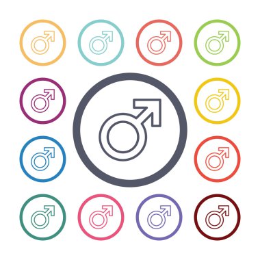 erkek sembol düz simgeler kümesi