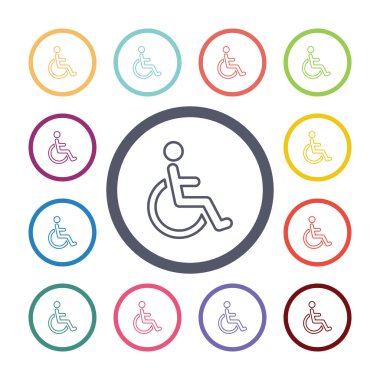 sakat düz Icons set