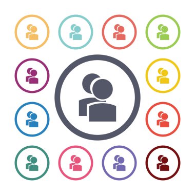 takım düz Icons set