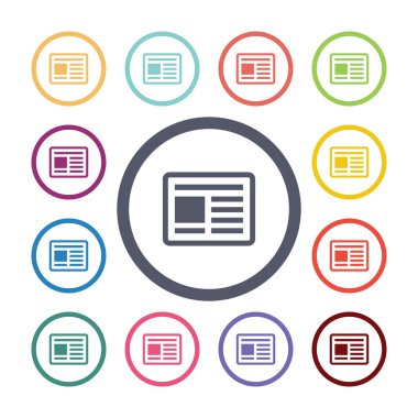 haber düz Icons set