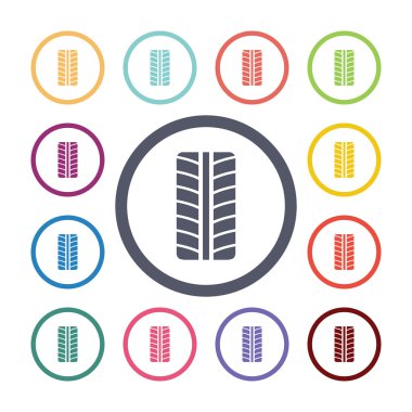 lastik düz Icons set