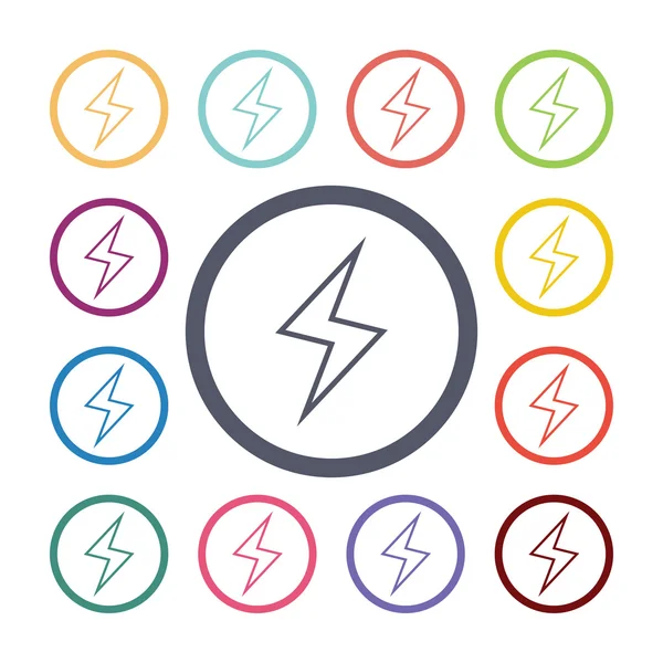 Lightning flat icons se — Stock Vector