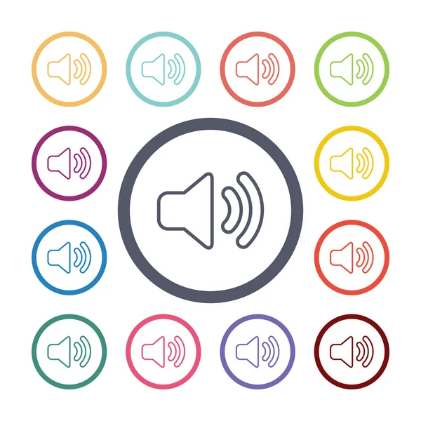 Sound flat icons set — Stock Vector