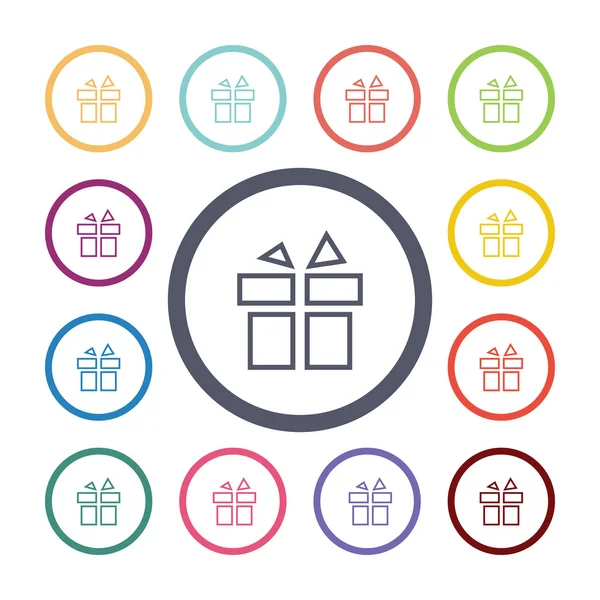 Gift flat icons set — Stock Vector