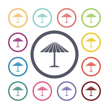 şemsiye maskesi düz Icons set