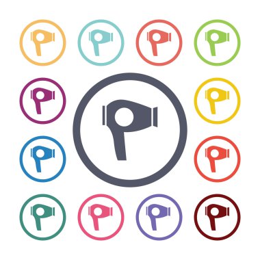 saç kurutma makinesi düz Icons set