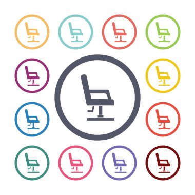 sandalye düz Icons set berber