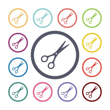 makas düz Icons set