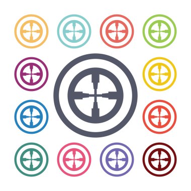 optik görüş düz Icons set