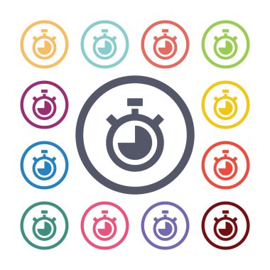 Zamanlayıcı düz Icons set