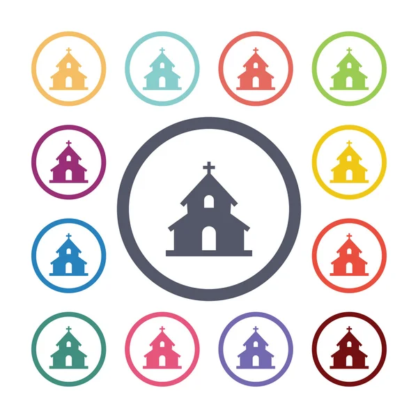 Church flat icons set — Stock Vector