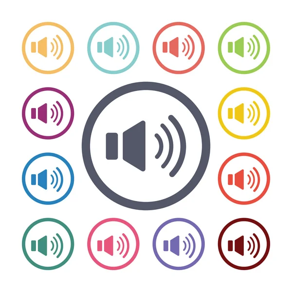 Sound flat icons set — Stock Vector