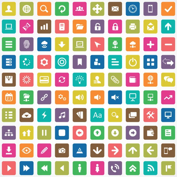100 icone delle app — Vettoriale Stock