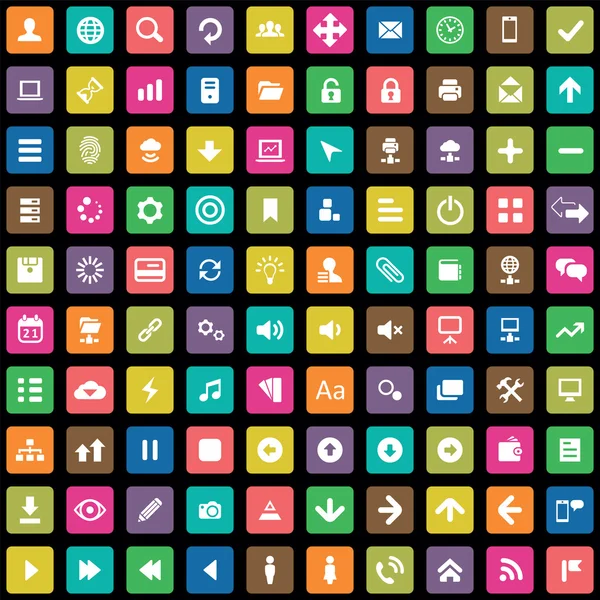 100 app icons — Stock Vector