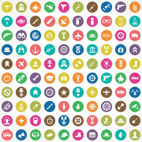 100 army icons — Stock Vector