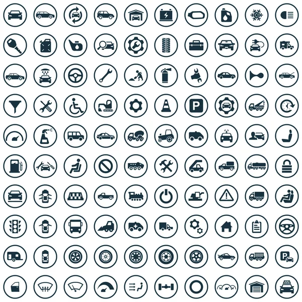 100 auto iconen — Stockvector