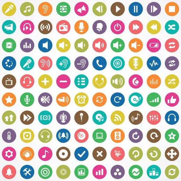 100 ljud ikoner — Stock vektor