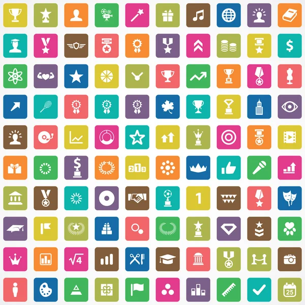 100 award icons — Stock Vector