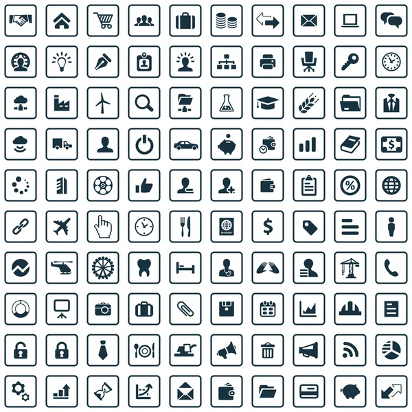 100 iconos B2B — Vector de stock