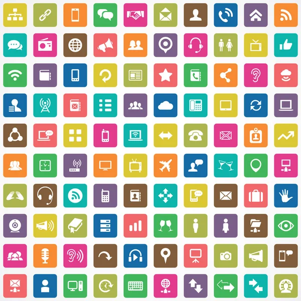 100 communication icons — Stock Vector