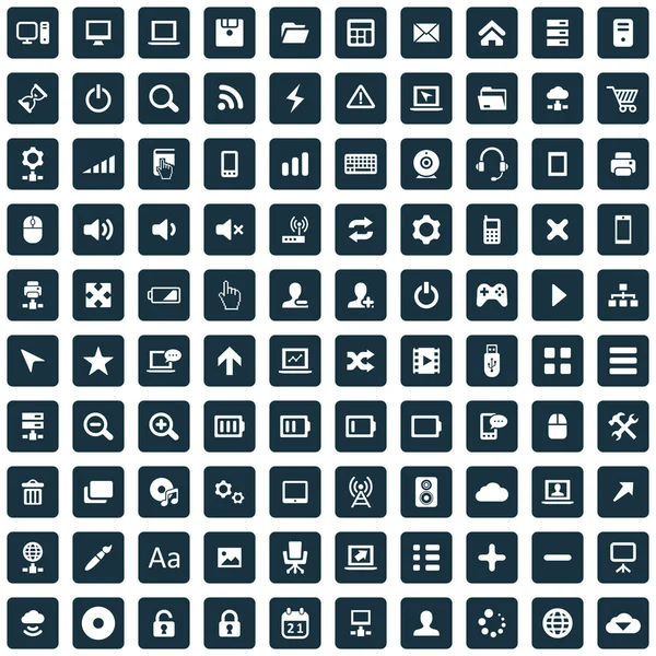 100 icono del ordenador — Vector de stock