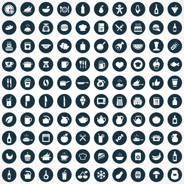 100 cooking icons — Stock Vector