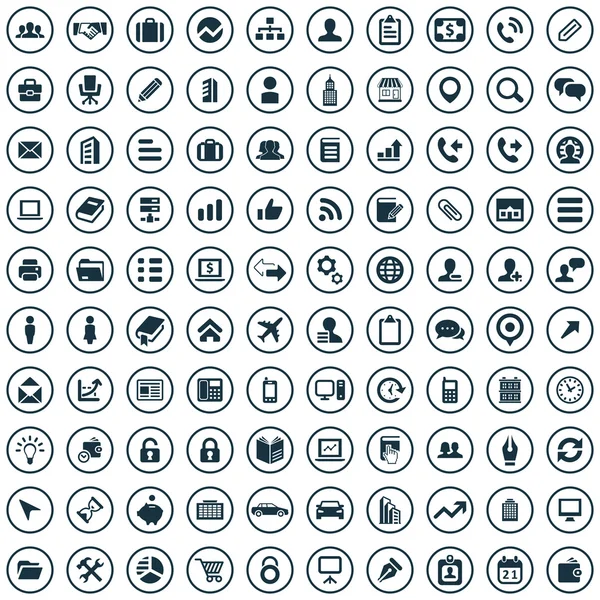 100 icone aziendali — Vettoriale Stock