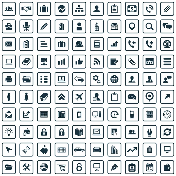 100 bedrijf iconen — Stockvector