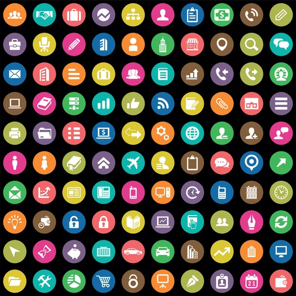 100 bedrijf iconen — Stockvector