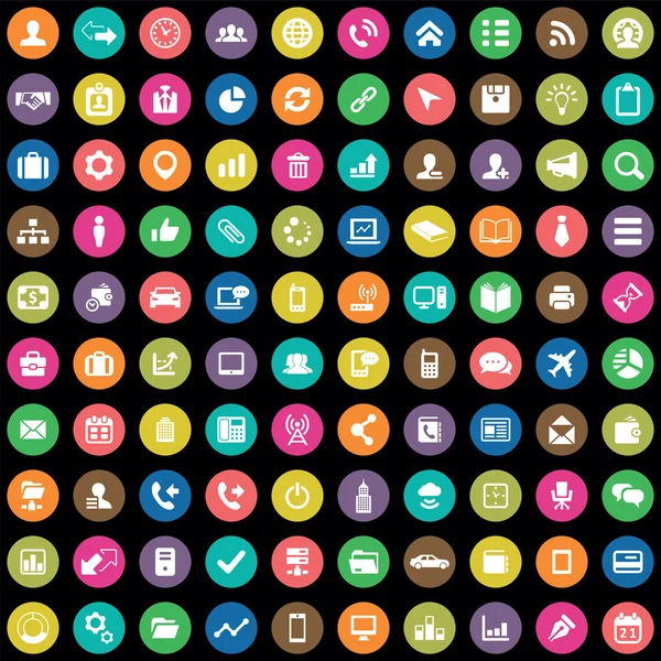 100 icone aziendali — Vettoriale Stock