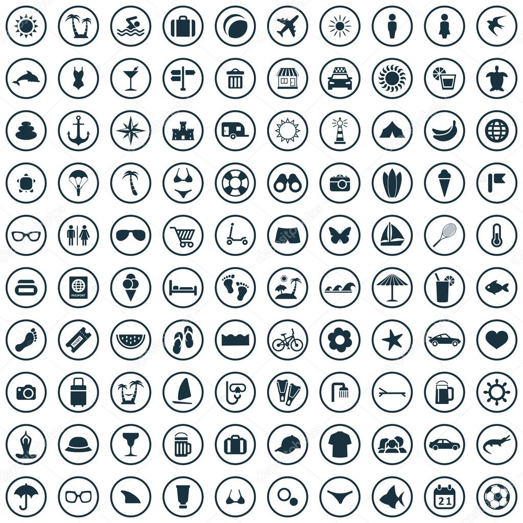 100 beach icons