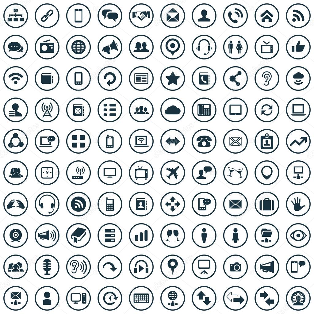 100 communication icons