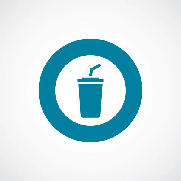 Icono de café negrita borde círculo azul — Vector de stock