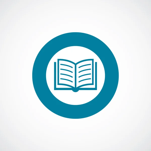 Icono del libro negrita borde círculo azul — Vector de stock